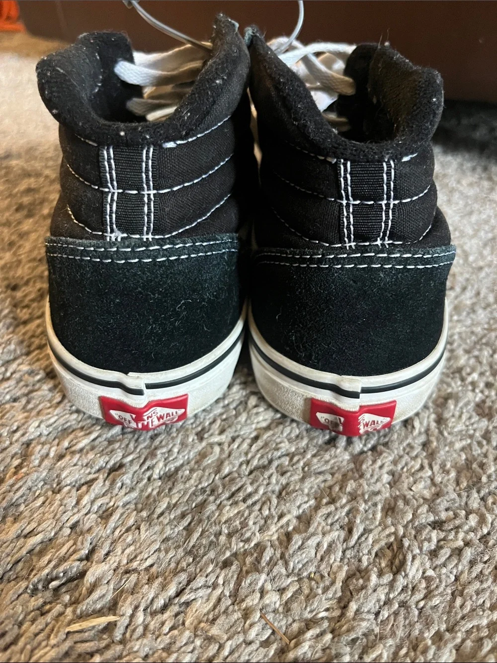 Vans Kids Black and White High-Top Sneakers